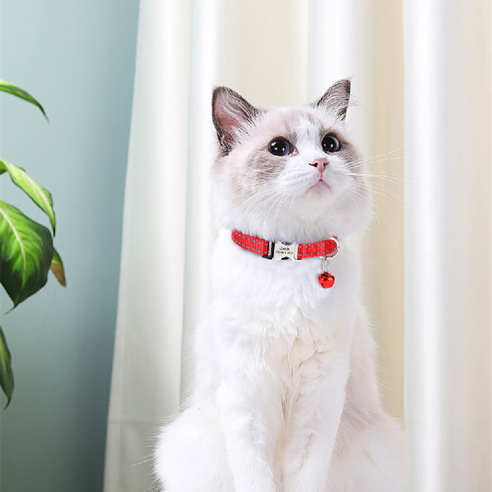Collier Réfléchissant Gravé pour Chat – vue 1