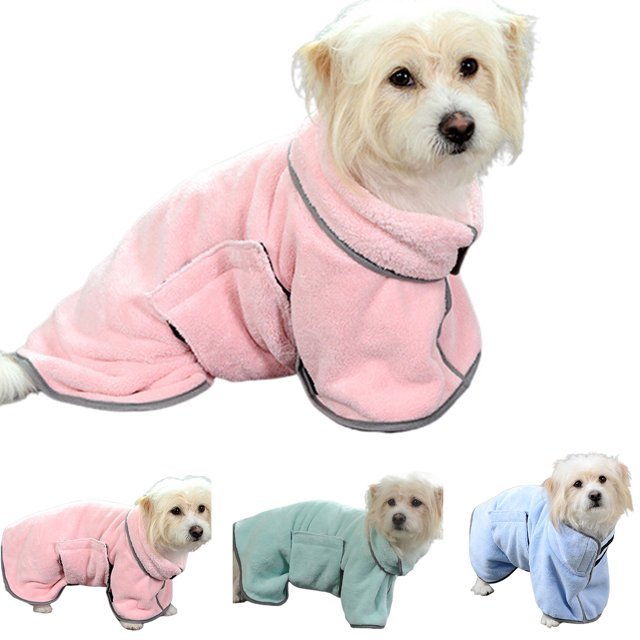Peignoir absorbant en microfibre pour animal / Microfiber pet bathrobe — vue 1 / view 1