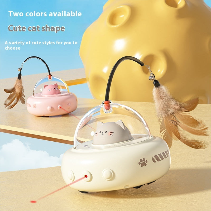 Jouet Interactif UFO pour Chat avec Plume – vue 2