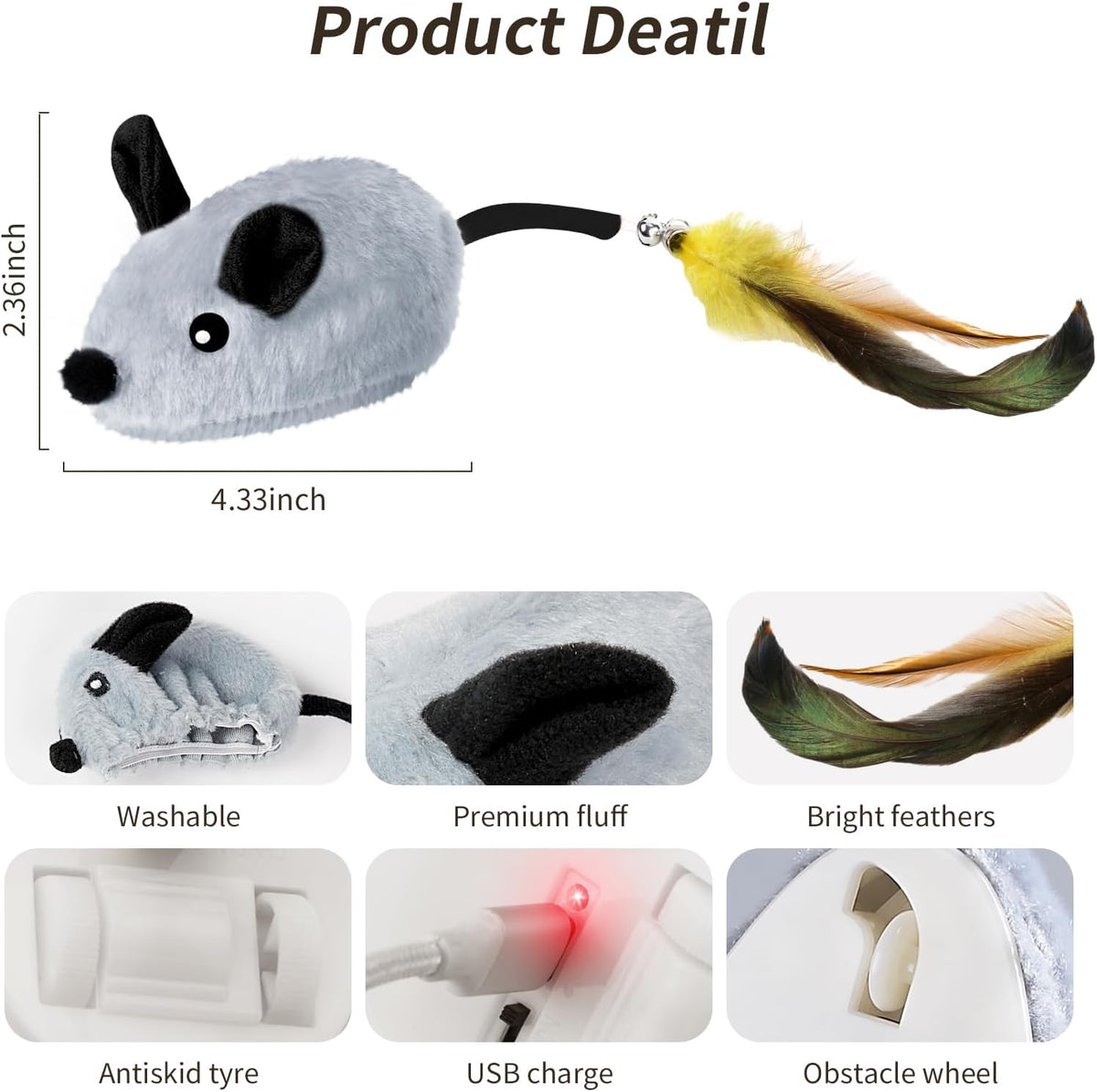 Souris Interactive Électrique pour Chat – vue 6