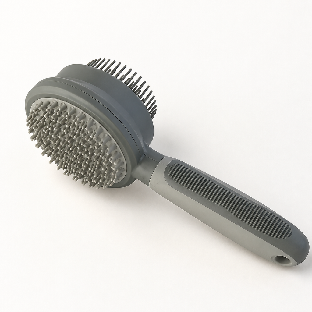 Brosse déshedding double face grise pour chat et chien