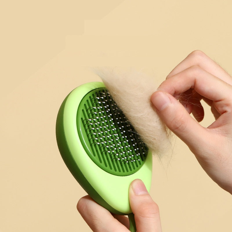 Brosse autonettoyante fruit pour chat et chien / Fruit-shaped self-cleaning pet brush — vue 3 / view 3